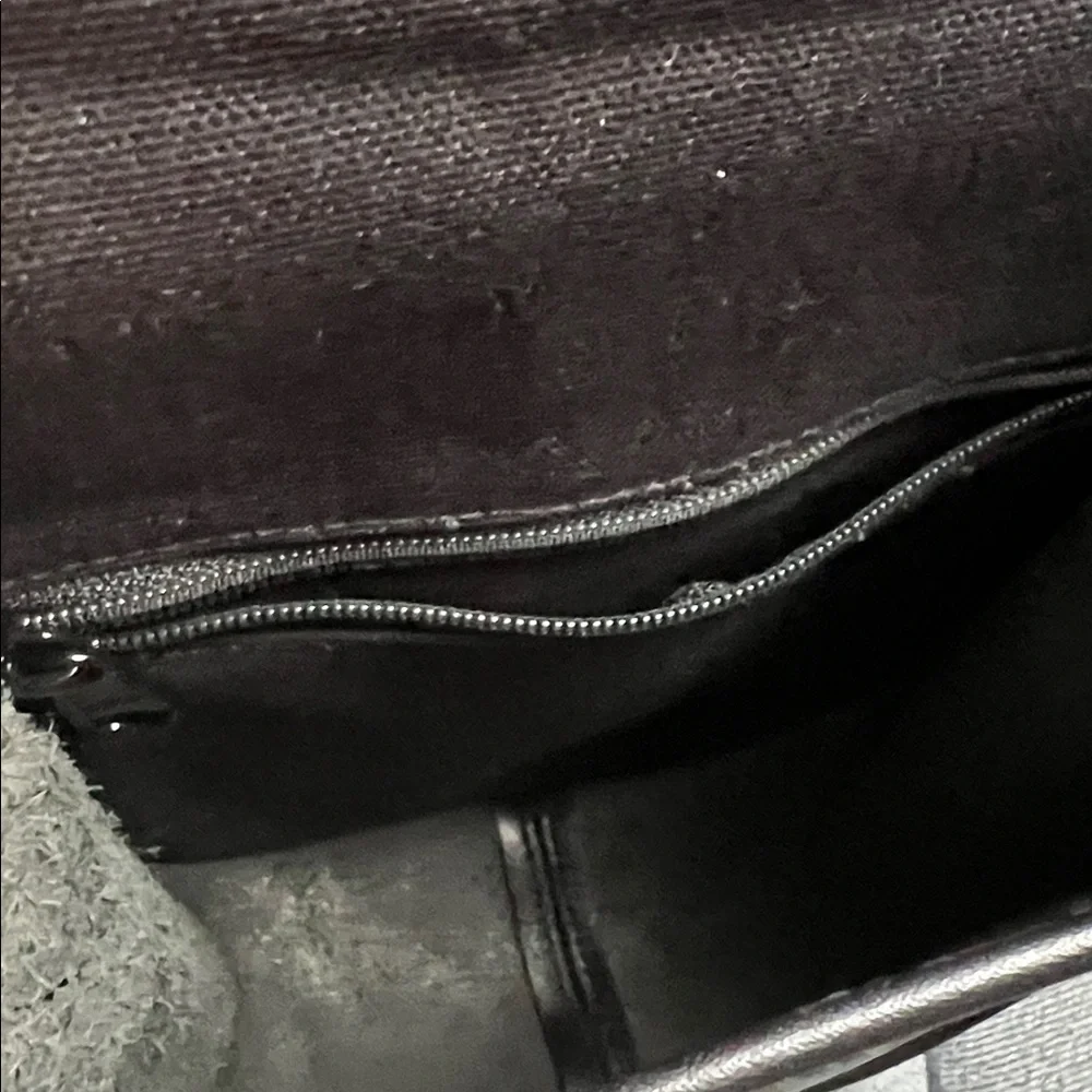 Brighton Black Leather Crossbody w/ Faux Alligator Trim